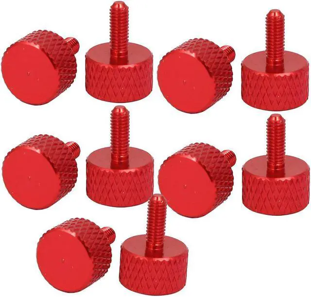 Main image of Computer Graphics Card Fully Threaded Knurled Thumb Screws Wine Red M3x8mm 10pcs