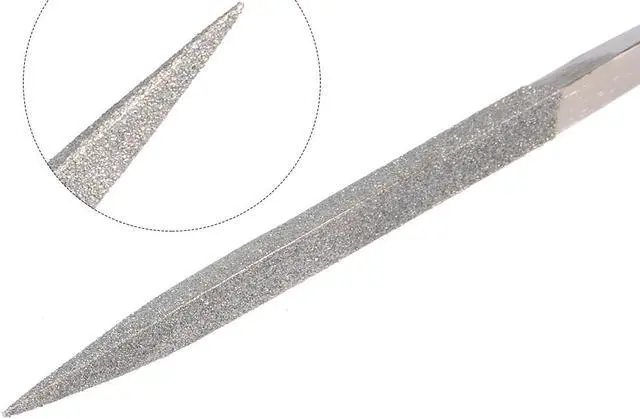 Alt view image 3 of 4 - 4Pcs 5mm x 180mm Triangular Diamond Needle File 150 Grit