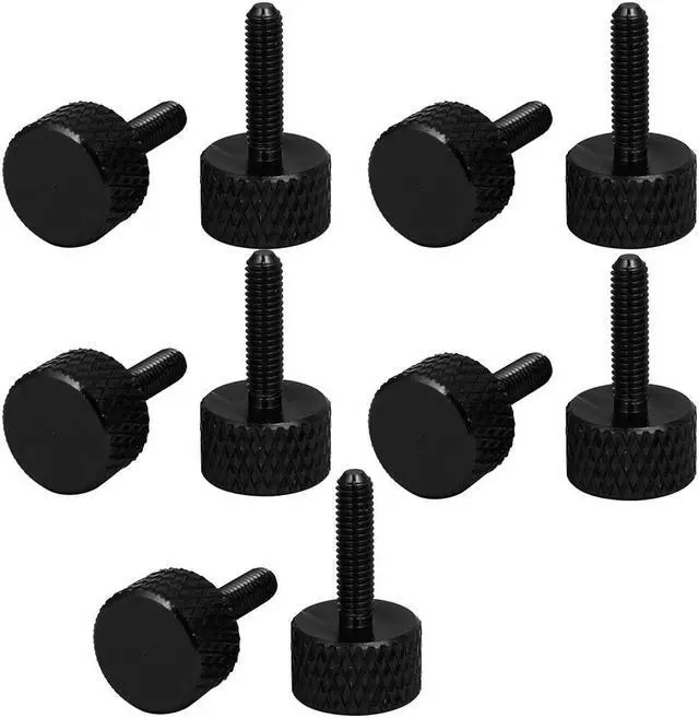 Main image of Computer PC Graphics Card Knurled Head Thumb Screws Black M3x12mm 10pcs