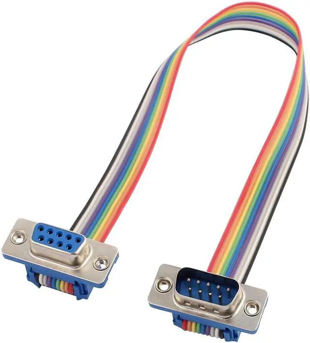 Main image of RS232 DB9 9P Male to Female Head Serial Port w Jumper Wire 26cm Long