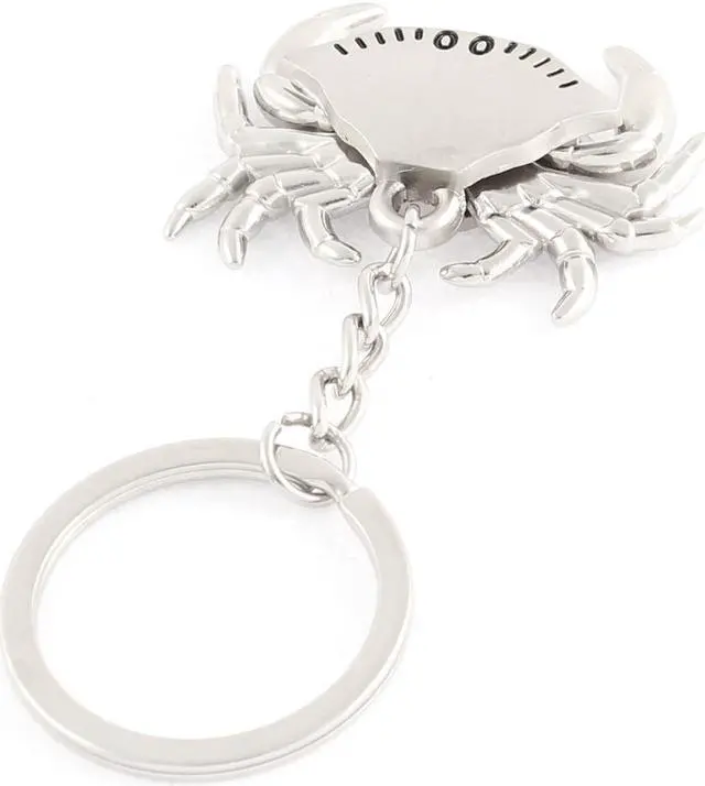 Alt view image 2 of 2 - Silver Tone Crab Shaped Pendant Stainless Steel Key Ring