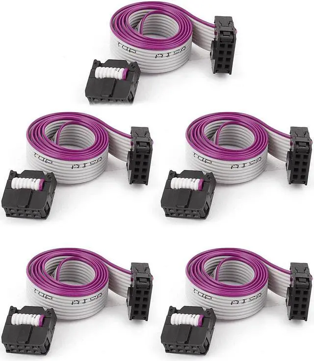 Main image of 5pcs FC8P 8-Pin IDC Socket Extension Flat Ribbon Cable Wire 40cm 16inch