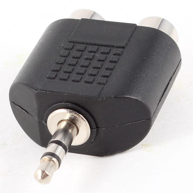 RCA Female To 6.35mm (1/4 Inch) Male Stereo Audio Jack Adapter – Black