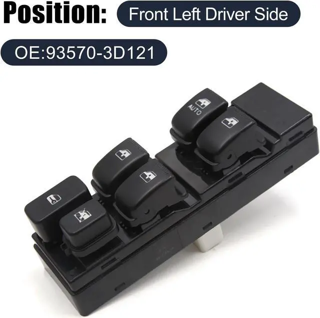 Alt view image 2 of 2 - 93570-3D121 Front Left Power Window Master Switch for 2003-2005 Hyundai Sonata