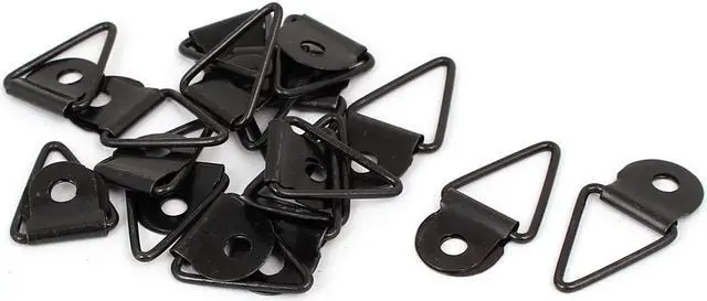 Main image of Photo Frame Hanging Single Hole Triangle D-Ring Hanger Black 30mmx16mm 20pcs