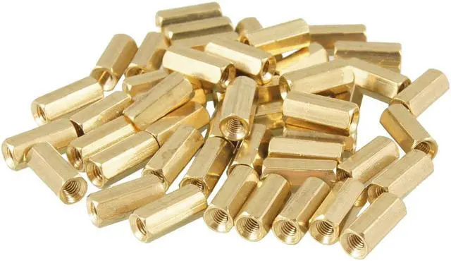 Main image of Unique Bargains 50 Pcs 10mm Body M3 Female Thread Standoff Hexagonal Spacers