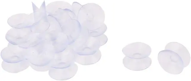 Alt view image 2 of 3 - Car Plastic Double Sided Auto Sucker Pads Suction Cup Clear 20mm Dia 20 Pcs