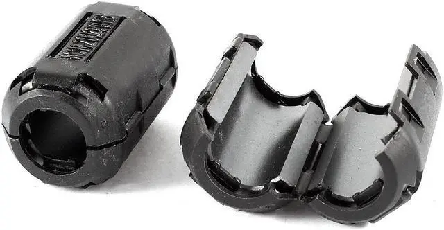 Main image of 2 Pcs Black UF90B 13mm Dia Clip On EMI RFI Noise Ferrite Core Filter