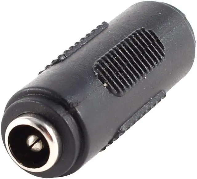 Main image of Unique Bargains Silver Tone Black 2.1mm x 5.5mm Female f/f Jack Audio Video Connector