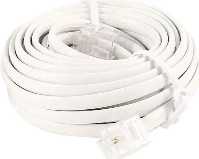Main image of 4.5M 15ft RJ11 6P4C Telephone Extension Cable Connector Off White