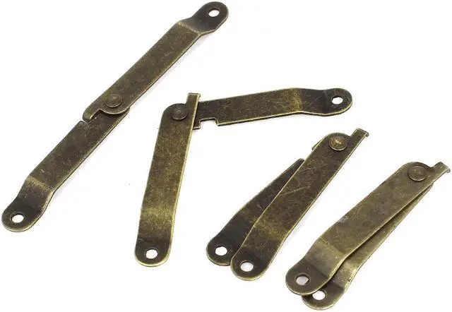 Main image of Unique Bargains 4Pcs Furniture Box Rotatable Folding Lid Support Hinge Bronze Tone 6.1cm Long