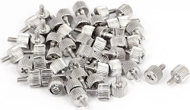 Main image of 50pcs M3x6mm Male Thread Straight Knurled Computer Desktop PC Case Thumb Screws