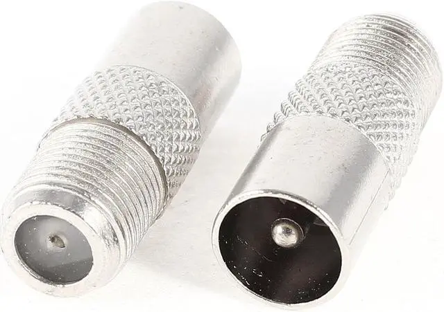 Main image of 2 x F-Type Female to TV PAL Male Antenna Straight Coupler RF Connector