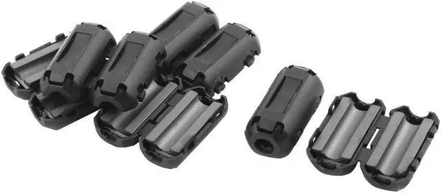 Main image of Unique Bargains Unique Bargains 6 Pcs 4mm Dia Black Clip On EMI RFI Noise Ferrite Core Filters