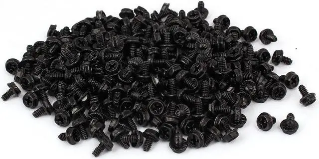 Main image of 6#-32 Black Zinc Plated Hex Phillips Head PC Computer Case Screw Fastener 400pcs