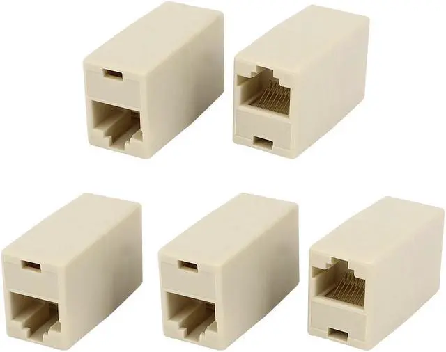 Main image of Unique Bargains 5 Pcs RJ45 8P8C Female Socket Connector Internet Modular Splitter Adapter