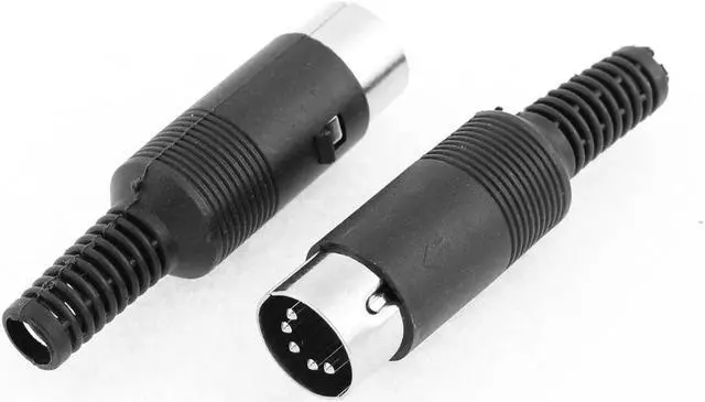 Alt view image 2 of 2 - 6 Pcs Plastic Handle 5 Pin DIN Plug Male Solder Cable Connector for Computer