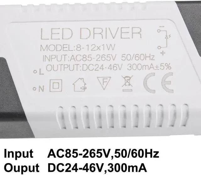 Alt view image 2 of 4 - 8-12W Constant Current 300mA High Power LED Driver AC 85-265V Output 24-46V DC Connector External Power Supply LED Ceiling Lamp Rectifier Transformer