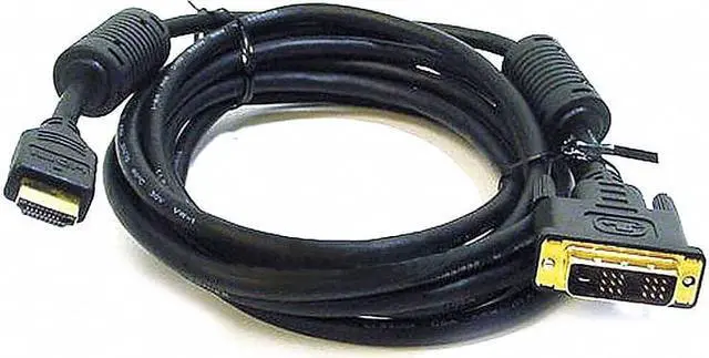 Alt view image 5 of 11 - Monoprice HDMI Cable to DVI Adapter Cable - 10 Feet - Black | Video Cable, 28AWG, Compatible with AVCHD / PlayStation 3 and More - with Ferrite Cores