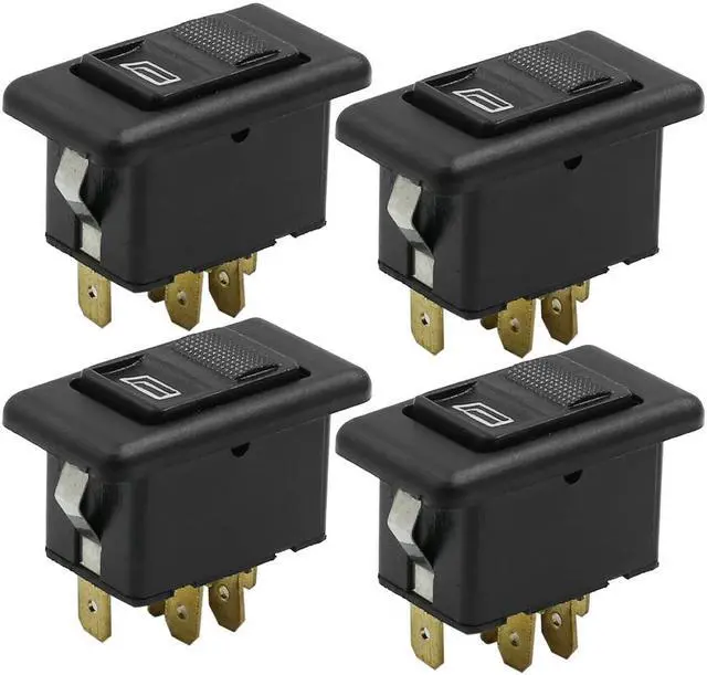 Main image of 4pcs DC 12V 5 Pins Momentary Electric Power Window Switch w White Light for VW