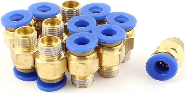 Main image of 12 Pcs 6mm Tube to 1/8 BSP Thread Push in Quick Connect Coupler Fittings PC6-01