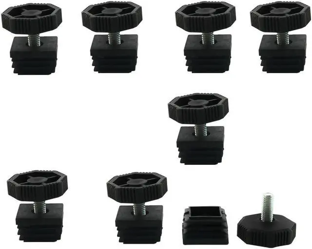 Main image of Leveling Feet 30 x 30mm Square Tube Insert Furniture Adjustable Leveler 8 Sets