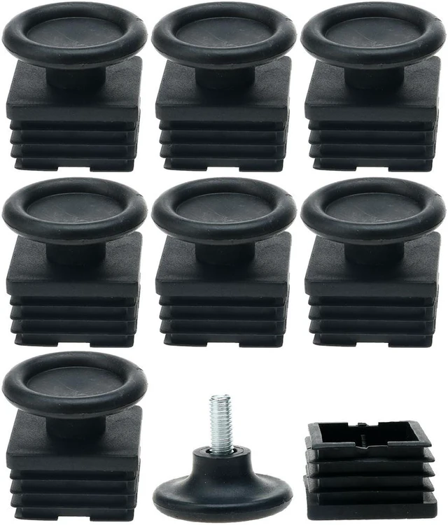Main image of Leveling Feet 40 x 40mm Square Tube Insert Adjustable Leveler for Cabinet 8 Sets
