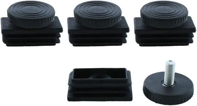 Main image of Adjustable Leveling Feet 25 x 50mm Tube Inserts Furniture Table Glide 4 Sets