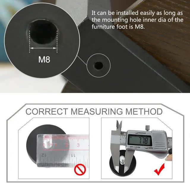 Alt view image 3 of 7 - Adjustable Feet 20 x 20mm Tube Inserts Furniture Table Glide 10 Sets