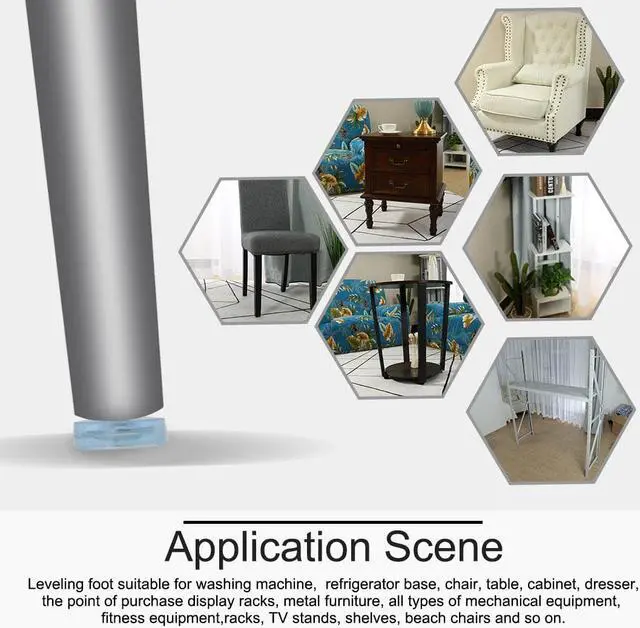 Alt view image 7 of 7 - M6 x 28 x 24mm Leveling Feet Adjustable Leveler for Table Chair Machine Leg 8pcs