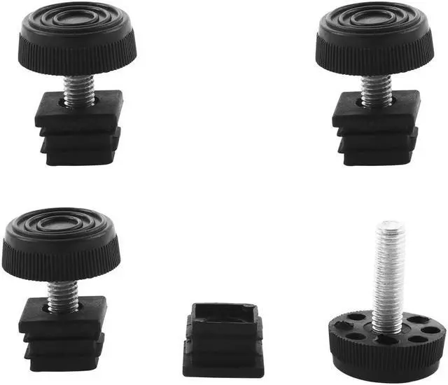 Main image of Adjustable Leveling Feet 20 x 20mm Square Tube Insert Kit Furniture Glide 4 Sets