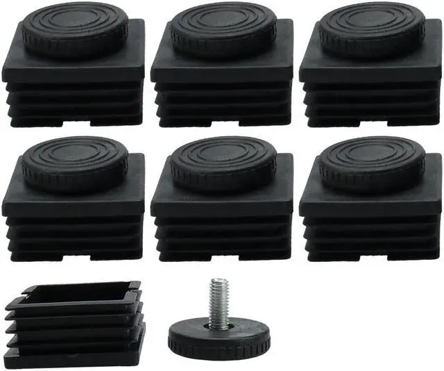 Main image of M8 Leveling Feet 50 x 50mm Square Tube Insert Adjustable Furniture Glide 8 Sets
