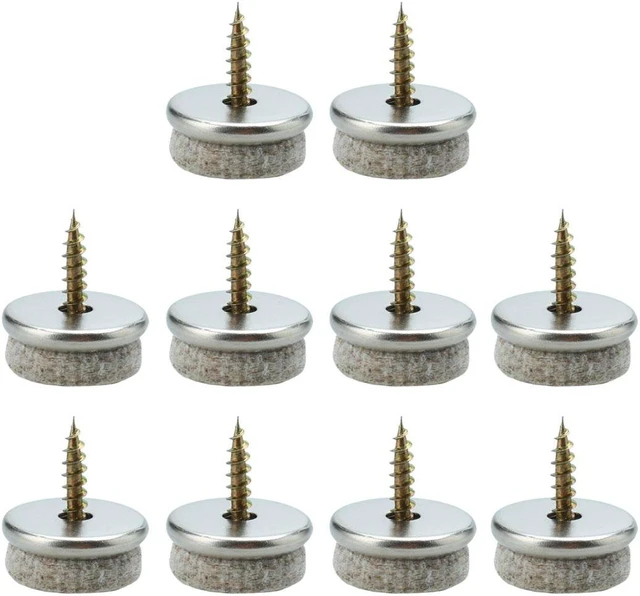 Main image of Screw Felt Gliders Furniture Leg Pads DIY Leg Feet Protector 22mm 7/8" Dia 10pcs