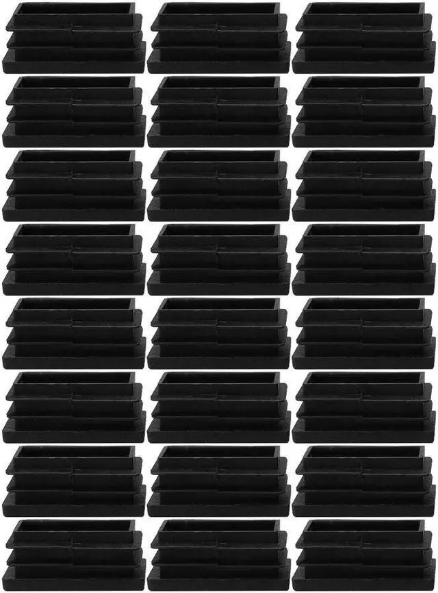 Main image of 24pcs 20 x 40mm Plastic Rectangle Ribbed Tube Inserts End Cover Cap Furniture Chair Table Feet Floor Protector