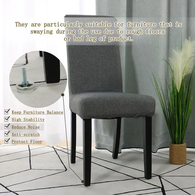 Alt view image 6 of 7 - M6 x 20 x 30 Leveling Feet Protector Floor Round Base Leveler for Desk Leg 4pcs