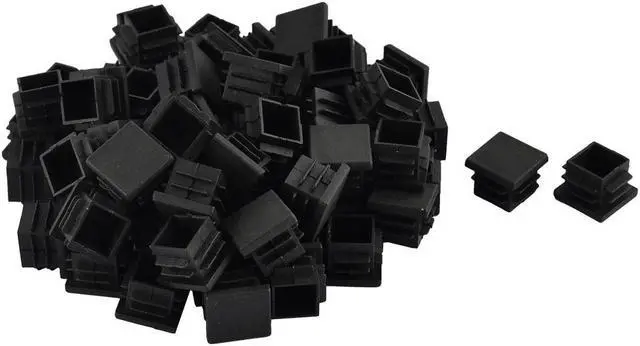 Main image of Table Chair Legs Plastic Square Tube Pipe Insert Cap Cover Black 19 x 19mm 70pcs