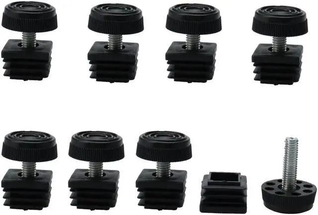 Main image of Leveling Feet 25 x 25mm Square Tube Insert Furniture Adjustable Leveler 8 Sets