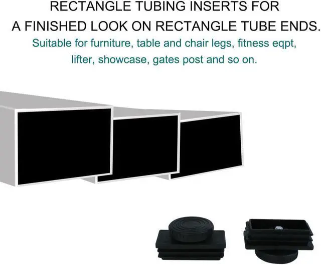 Alt view image 6 of 7 - Adjustable Leveling Feet 25 x 50mm Tube Inserts Furniture Table Glide 4 Sets