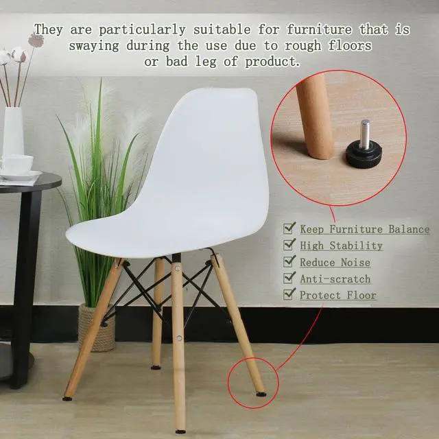 Alt view image 6 of 7 - M8 x 25 x 30mm Leveling Feet Adjustable Leveler Desk Leg 2pcs, Black Silver Tone