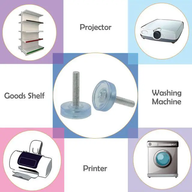 Alt view image 5 of 7 - M6 x 28 x 24mm Leveling Feet Adjustable Leveler for Table Chair Machine Leg 8pcs