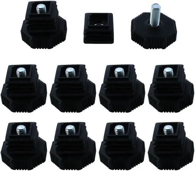 Main image of Leveling Feet 25 x 25mm Square Tube Inserts Furniture Adjustable Leveler 10 Sets