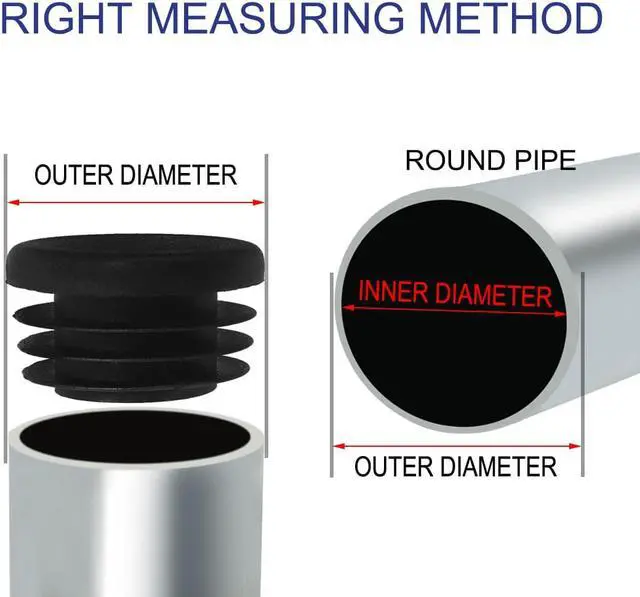 Alt view image 3 of 7 - 7/8" 0.87" OD Plastic Tube Insert Pipe 4pcs 0.75"-0.83" Inner Dia Home Table Cap