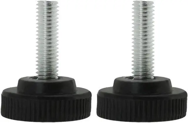 Main image of M8 x 25 x 30mm Leveling Feet Adjustable Leveler Desk Leg 2pcs, Black Silver Tone