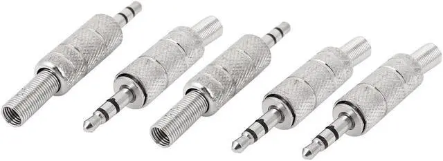 Main image of Unique Bargains 5pcs2 Pole 3.5mm Stereo Male Plug VCD Audio Transducer Spring Relief Jack