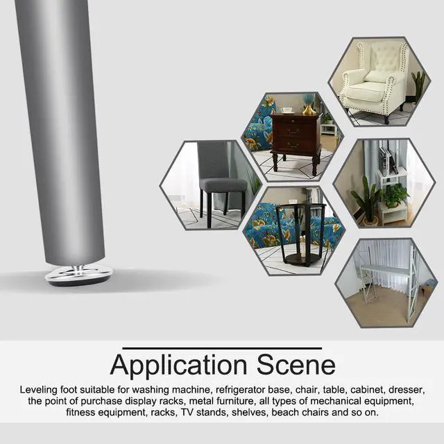 Alt view image 7 of 7 - M10 x 17 x 50mm Leveling Feet Adjustable Floor Protector for Table Leg 10pcs