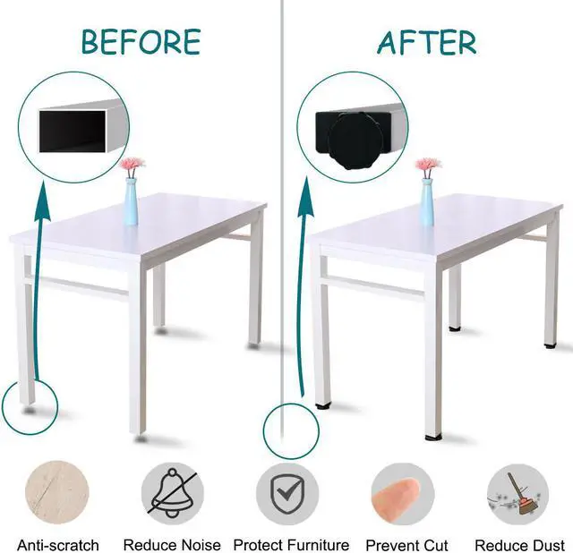 Alt view image 4 of 7 - Adjustable Leveling Feet 30 x 60mm Tube Inserts Furniture Table Glide 4 Sets