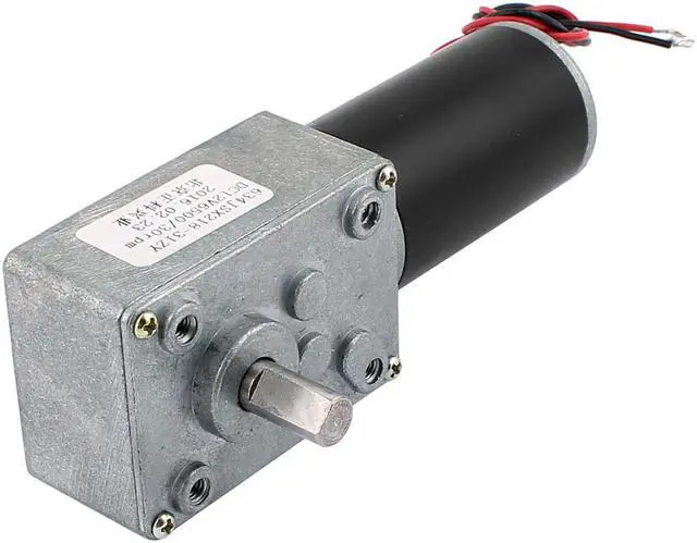 Alt view image 2 of 3 - DC 12V 30RPM 8mmx14mm D-Shape Shaft Electric Power Turbo Worm Geared Motor
