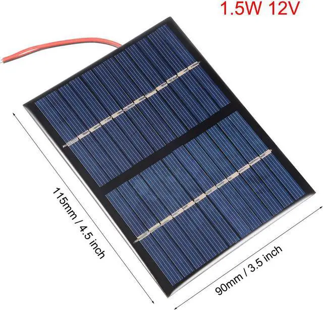 Alt view image 2 of 5 - 1.5W 12V Small Solar Panel Module DIY Polysilicon with 150mm Wire for Toys Charger