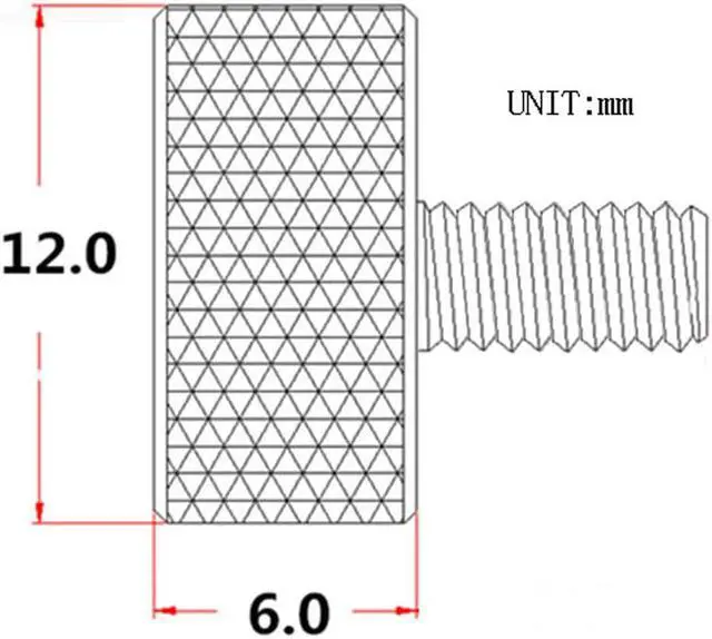 Alt view image 3 of 3 - Computer Graphics Card Flat Head Knurled Thumb Screws Black M3.5x12mm 4pcs