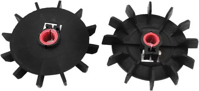 Main image of Adjustable 15mm Inner Dia Plastic 12 Vanes Motor Fan Blade Black 2PCS